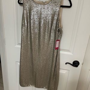 Vince Camuto Gold Knee Length Dress Size 12